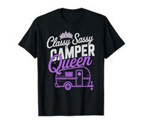 Vintage Camper Queen RV Vibes Camping Trailer Autograph T-Shirt