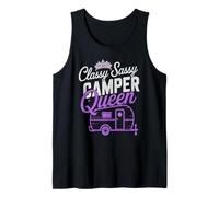 Vintage Camper Queen RV Vibes Camping Trailer Autograph Tank Top