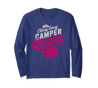 Vintage Camper Queen Sassy RV Vibes Camping Campsite Long Sleeve T-Shirt