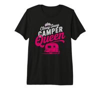 Vintage Camper Queen Sassy RV Vibes Camping Campsite Premium T-Shirt