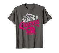 Vintage Camper Queen Sassy RV Vibes Camping Campsite T-Shirt