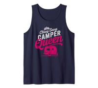 Vintage Camper Queen Sassy RV Vibes Camping Campsite Tank Top