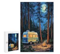 Vintage CamperParked 1000 Piece Jigsaw Puzzles Adults KidsJigsaws Weekend Chill-Out Activity Challenging Colourful Puzzle Friends 1000 PCS