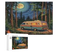 Vintage CamperParked 300 Piece Jigsaw Puzzles Suitable Adults KidsJigsaws Bedroom Accent Decor Stress Relief Challenge Perfect Holiday Present 300 PCS