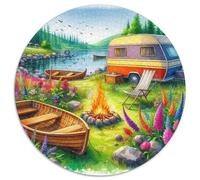 Vintage Camping Car in The Forest 1000 Piece Jigsaw Puzzle for Kids And Adults Wild Camping Challenging Puzzles Educational Games Creativity & Gift Giving 1000pcs (67.5x67.5cm)
