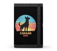 Vintage Canaan Dog Cloth Wallet Card with Holder Trifold Pocket Slim Wallets
