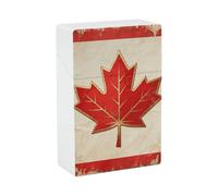Vintage Canada Flag Cigarette Case Stylish Plastic Cigarette Holder Box for Women Men Portable Crush-Proof Cigarette Organizer