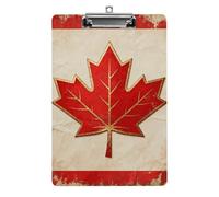 Vintage Canada Flag Clipboard,Decorative Clip Board Acrylic Clipboards with Low Profile Metal Clip for Office,Teachers,Standard Letter Size 8.5x12.5