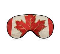 Vintage Canada Flag Sleep Mask for Women Men, Soft Eye Mask with Adjustable Strap for Sleeping, Light Blocking Travel Blindfold for Nap Comfortable Eye Cover for Home Office