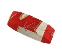 Vintage Canada Flag Sports Sweatband 15" Polyester Hairband Absorbent Quick-Dry Headband for Running, Yoga