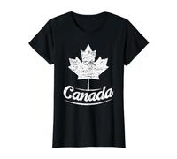 Vintage Canada Retro Canadian Flag Maple Leaf Value Graphic T-Shirt, Women, Black, M