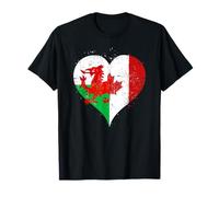 Vintage Canada Wales Flag for Proud Canadian Welsh Pride T-Shirt