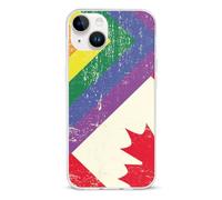 Vintage Canadian And Gay Flag Printed Phone Case Slim Cute Cellphone Protective Cover Unisex Compatible with iPhone 14/14 Plus/14 Pro/14 Pro Max