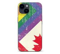 Vintage Canadian And Gay Flag Printed Phone Case Slim Cute Cellphone Protective Cover Unisex Compatible with iPhone 14/14 Plus/14 Pro/14 Pro Max