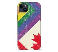 Vintage Canadian And Gay Flag Printed Phone Case Slim Cute Cellphone Protective Cover Unisex Compatible with iPhone 14/14 Plus/14 Pro/14 Pro Max