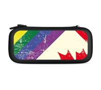 Vintage Canadian and Gay Flag Printed Slim Carrying Case for Switch Hard Portable Protective Cover for Game Card