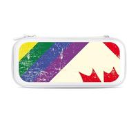 Vintage Canadian and Gay Flag Printed Slim Carrying Case for Switch Hard Portable Protective Cover for Game Card