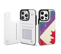Vintage Canadian And Gay Flag Printed Wallet Phone Case Slim Cute Cellphone Protective Cover Unisex Compatible with iPhone iPhone 14/14 Pro/14 Pro Max/14 Plus