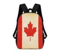 Vintage Canadian Flag Backpack Unisex 17Inch Lightweight Travel Daypack Laptop Backpacks with 1 Main Compartment And Side Pockets