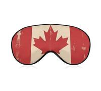 Vintage Canadian Flag Sleep Mask Lightweight Blindfold Eye Mask with Adjustable Strap for Men Women