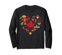Vintage Canadian Symbol Canada Day Trip Maple Leaf Souvenir Long Sleeve T-Shirt