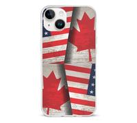 Vintage Canadian Us Flag Printed Phone Case Slim Cute Cellphone Protective Cover Unisex Compatible with iPhone 14/14 Plus/14 Pro/14 Pro Max