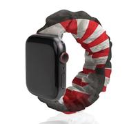 Vintage Canadian Us Flag Printed Scrunchie Watch Band Compatible with IWatch Soft Elastic Replacement Straps