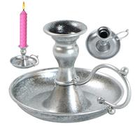 Vintage Candle Holders, Sturdy Iron Taper Candlestick Holders with Handle Simple Silver Candlestick Candle Sticks Holder Decorative Candlelight Candle Stand for Party, Church and Home Display