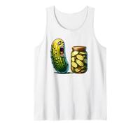 Vintage Canned Pickles Funny Screaming Pickle Cucumber Jar Tank Top