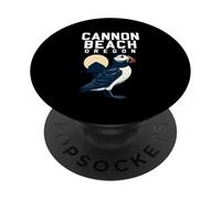 Vintage Cannon Beach Oregon Puffin Illustration PopSockets Adhesive PopGrip