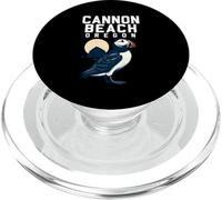 Vintage Cannon Beach Oregon Puffin Illustration PopSockets PopGrip for MagSafe
