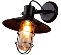 Vintage Canopy Wall Sconce, Industrial Retro Lamp, Creative Rustic Light, Matte Black Finish Living Room Bedroom Farmhouse Antique Lighting