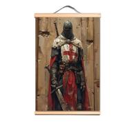 Vintage Canvas Print Artwork Medieval Crusader Warrior Wall Art Poster Wall Hanging Banner - Here's a Stunning Scroll Painting of a Templar Knight LC2