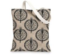 Vintage Canvas Tote Bags, Artistic Spider Web Design Reusable Shopping Bags, Lightweight Washable Shoulder Strap Canvas for Gym Outdoor Travel Beach 13x15 Inch