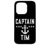 Vintage Captain Tim Personalized Family Cruise Boat Case for iPhone 15 Pro
