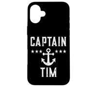 Vintage Captain Tim Personalized Family Cruise Boat Case for iPhone 16 Plus