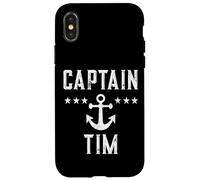 Vintage Captain Tim Personalized Family Cruise Boat Case for iPhone X/XS