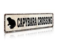 Vintage Capybara Decor - Funny Metal Sign, 4"x16" for Home/Yard