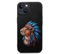 Vintage Capybara Indian Chief Cell Phone Basic Cases TPU Soft Cover Shockproof Slim Phone Case Compatible with iPhone 13 Mini/13/13 Pro/13 Pro Max