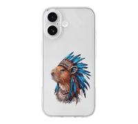 Vintage Capybara Indian Chief Cell Phone Basic Cases TPU Soft Cover Shockproof Slim Phone Case Compatible with iPhone 17/17 Air/17 Pro/17 Pro Max