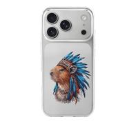 Vintage Capybara Indian Chief Cell Phone Basic Cases TPU Soft Cover Shockproof Slim Phone Case Compatible with iPhone 17/17 Air/17 Pro/17 Pro Max