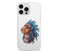 Vintage Capybara Indian Chief Cell Phone Basic Cases TPU Soft Cover Shockproof Slim Phone Case Compatible with iPhone 13 Mini/13/13 Pro/13 Pro Max