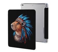Vintage Capybara Indian Chief Slim Tablet Cases Compatible with iPad Series With Pencil Holder Protective Cover Compatible with IPAD 2017/2018/Air1/Air2 (9.7in)