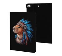 Vintage Capybara Indian Chief Slim Tablet Cases Compatible with iPad Series Without Pencil Holder Protective Cover Compatible with ipad Mini 1/2/3/4/5 (7.9in)