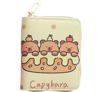 Vintage Capybara Money Coin Purse Pu Leather Zipper Credit Card Holder Style Card Wallets for Girls Students