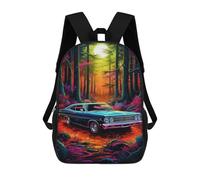 Vintage Car in Enchanted Forest -2 Children's Backpacks School Backpack 3D Printed for Kids Travel Rucksacks Book Bags Kids 17inch School Bag