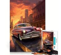Vintage Car Japanese 1000 Piece Jigsaw Puzzles for Teenagers Recall Fun Play Tight Interlock No Gaps Family Fun Night Activity (38x52cm)