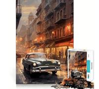 Vintage Car Japanese 1000 Piece Jigsaws Creative Skill Toy Tight Lock No Loose Pieces Bonding Activity for Loved Ones (38x26cm)