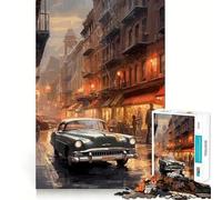 Vintage Car Japanese 1000-piece Puzzle for Teenagers Mind Skill Fun Uniform Size Precise Pieces Relaxing Indoor Group Activity (50x75cm)