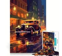 Vintage Car Japanese Jigsaw 1000 Piece Mind Skill Play Stable Fit No Shifting Parts Enjoyable Pastime for Long Weekends (38x26cm)